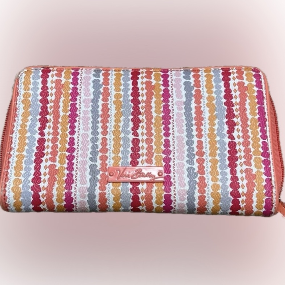 Vera Bradley Large Zip Wallet Confetti Stripe